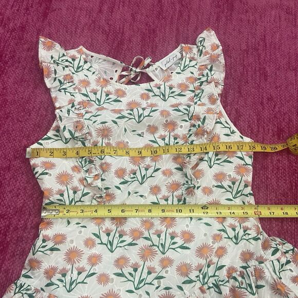 Petal And Pup Sleeveless Floral Eyelet Mini Dress Ruffle Tiered Size 12 - Picture 11 of 13